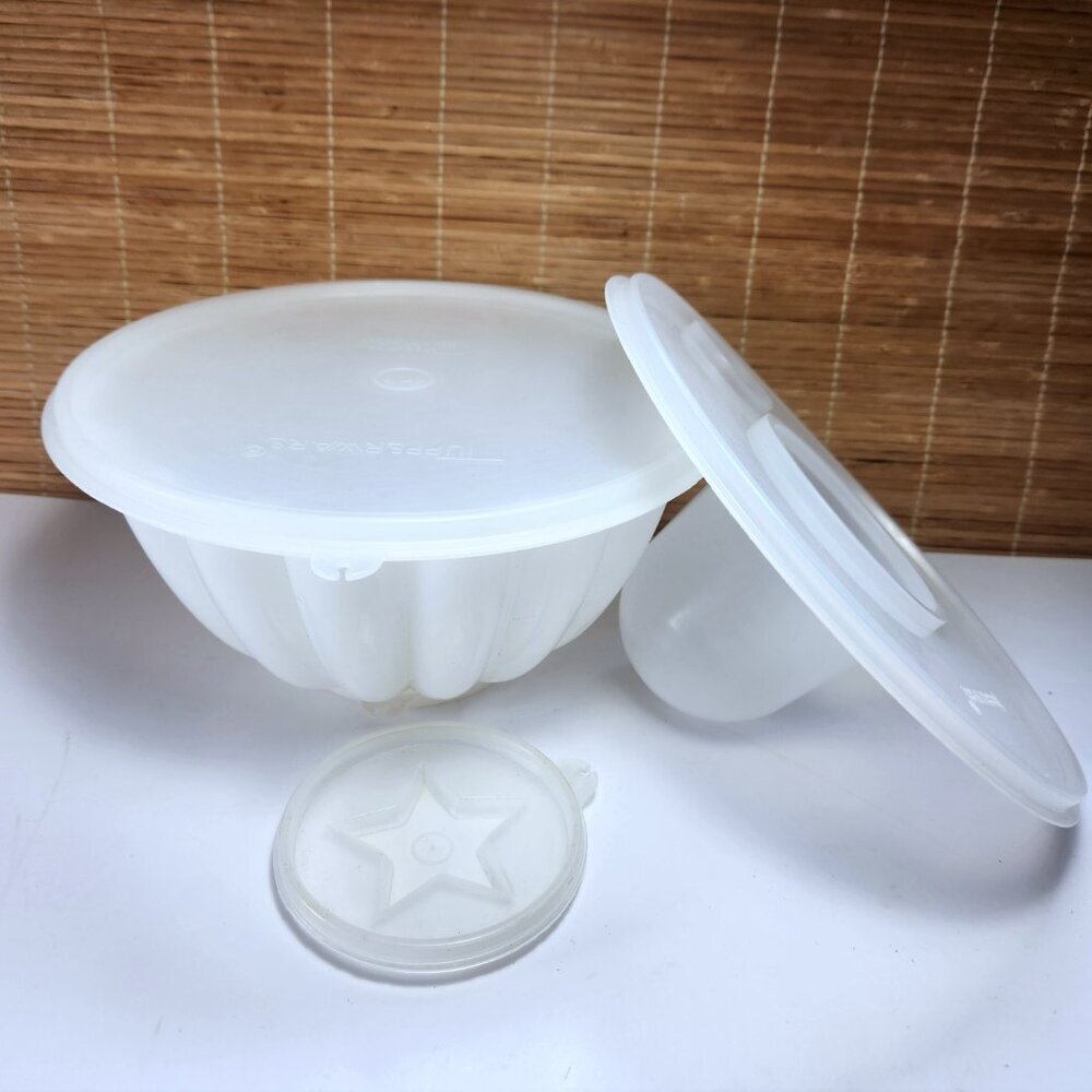 Tupperware Jelly Mold Par T Large Jello or Ice Mold 5 Piece Set Vintage